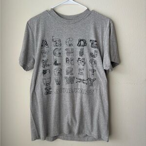 Star Wars Alphabet Gray Graphic T-Shirt Medium
